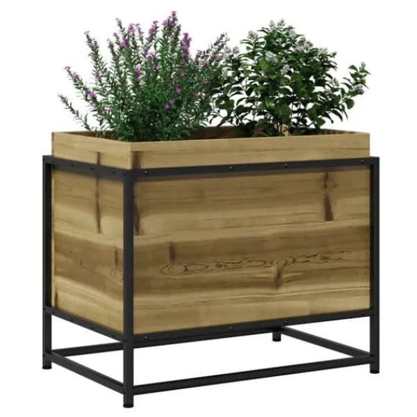Imprægneret fyrretræ plantekasse 60x40x50 cm - Robust og dekorativ | Størrelse: 60x40x50 cm Krukker & Plantebeholdere
