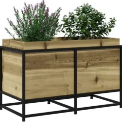 Plantningsbænke^Imprægneret fyrretræs plantekasse - Dekorativ til have og altan | Størrelse: 80x40x50 cm