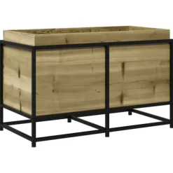 Plantningsbænke^Imprægneret fyrretræs plantekasse - Dekorativ til have og altan | Størrelse: 80x40x50 cm