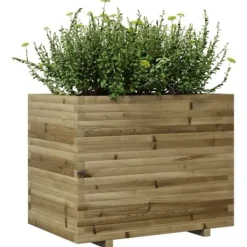 Imprægneret plantekasse i fyrretræ - Dekorativ til have og altan | Størrelse: 90x60x72 cm Plantningsbænke