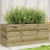 Plantningsbænke^Imprægneret plantekasse i fyrretræ - 110x40x45,5 cm | Farve: Natur | Størrelse: 110x40x45,5 cm