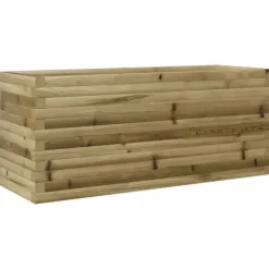 Plantningsbænke^Imprægneret plantekasse i fyrretræ - 110x40x45,5 cm | Farve: Natur | Størrelse: 110x40x45,5 cm