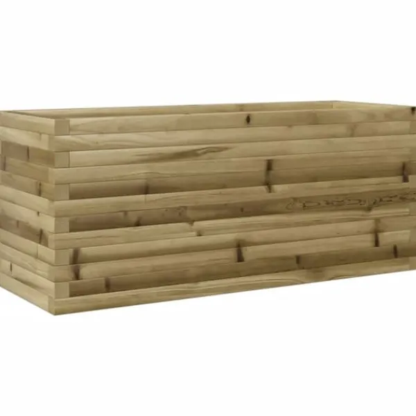 Plantningsbænke^Imprægneret plantekasse i fyrretræ - 110x40x45,5 cm | Farve: Natur | Størrelse: 110x40x45,5 cm