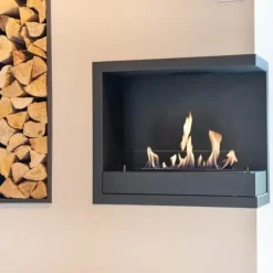 New Indbygget enhed L bio-ethanol hjørneovn - Sikker åben ild - 3 KW varme Pejse