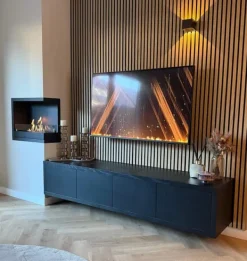 New Indbygget enhed L bio-ethanol hjørneovn - Sikker åben ild - 3 KW varme Pejse