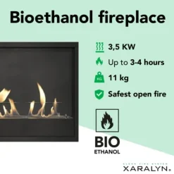 Pejse^Indbygget enhed XL bioethanol pejs - inklusive patenteret bioethanol brænder med keramisk sten - 3,5 KW varme