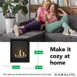 Indbygningsenhed M bioethanol indbygningsovn - Sikker åben ild - 2,5 KW varme Pejse