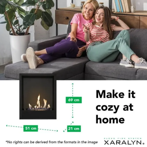 Indbygningsenhed M bioethanol indbygningsovn - Sikker åben ild - 2,5 KW varme Pejse
