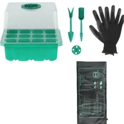 Kit Til Plante- & Urtedyrkning^Indendørs Drivhus Formidler, LED Belysning, Varme Matte Inkluderet,grøn