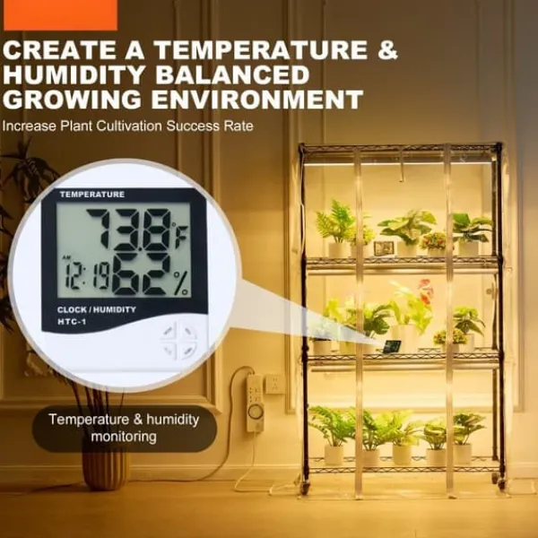 Drivhus^Indendørs drivhus med Grow Light 4 etager, 180W, 59,1, planteregale, optimal belysning, hurtig vækst.
