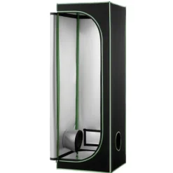 Drivhus^Indendørs Growtelt - Dyrkningstelt - 60 x 60 x 180 cm - 600D Stof & Højreflekterende Folie - Observationsvindue - Aftagelig Gulvbakke - Tæt Lynlås