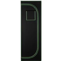 Drivhus^Indendørs Growtelt - Dyrkningstelt - 60 x 60 x 180 cm - 600D Stof & Højreflekterende Folie - Observationsvindue - Aftagelig Gulvbakke - Tæt Lynlås