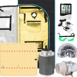 Best Indendørs Hydroponisk Vækstsæt, LED Vækstlys, Kulfilter, Komplet Sæt,60x60x120CM Kits Kit Til Plante- & Urtedyrkning