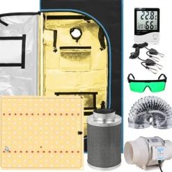 Best Indendørs Hydroponisk Vækstsæt, LED Vækstlys, Kulfilter, Komplet Sæt,60x60x120CM Kits Kit Til Plante- & Urtedyrkning
