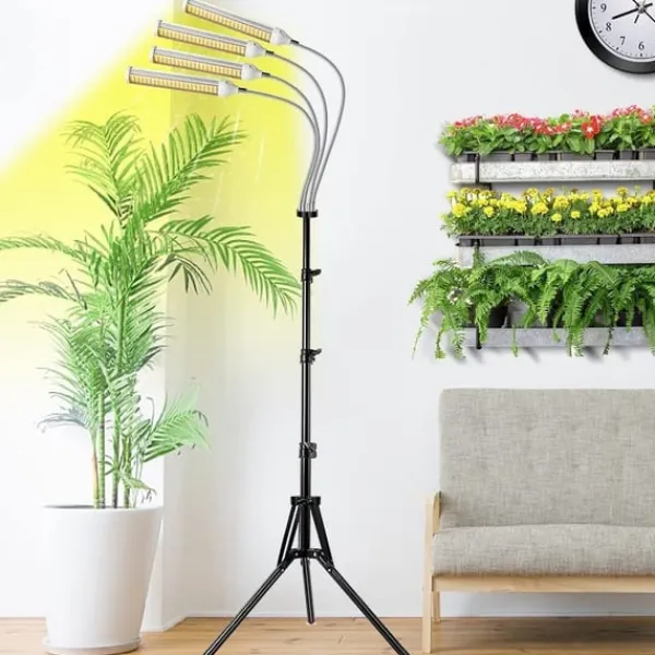 Kit Til Plante- & Urtedyrkning^Indendørs plante vokse let med 4 hoveder, fleksibel svanehals. 10 niveauer, 3 tilstande