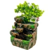 Springvand & Damme^Indendørs springvand - Bordspringvand - LED-lys - Vandfald - Harpiks - 220–240 V - 18×15×30 cm - Moderne stil - Grøn