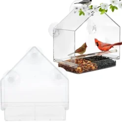 Best Indendørs Udendørs Hængende Fuglefoderautomat PS Transparent Fuglefoderværktøj til Fodring af Små Fugle Til Fugle & Småvildt