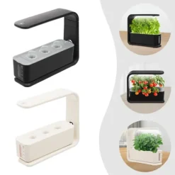 New Indendørs urtehave - Hydroponisk plantekasse - LED vækstlampe - Energibesparende - EU-stik - Til køkken/vindueskarm - Sort Kit Til Plante- & Urtedyrkning