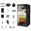 Outlet Indendørs væksttelt - Plantetelt sæt - 100 x 100 x 200 cm - Fuldspektret LED-vækstlys - Ventilationssystem - 600D Mylar - Til blomster og grøntsager | CDON Kit Til Plante- & Urtedyrkning