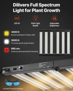 Outlet Indendørs væksttelt - Plantetelt sæt - 100 x 100 x 200 cm - Fuldspektret LED-vækstlys - Ventilationssystem - 600D Mylar - Til blomster og grøntsager | CDON Kit Til Plante- & Urtedyrkning