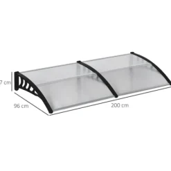 Buer, Spalier, Lysthuse Uden Tag^Indgangsbaldakin 200×96×27 cm med UV-beskyttelse – aluminium, sort