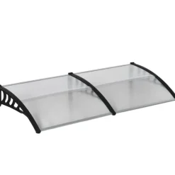 Sale Indgangsbaldakin 200×96×27 cm med UV-beskyttelse – aluminium, sort Buer, Spalier, Lysthuse Uden Tag