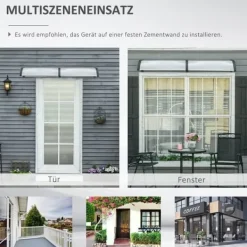 Sale Indgangsbaldakin 200×96×27 cm med UV-beskyttelse – aluminium, sort Buer, Spalier, Lysthuse Uden Tag
