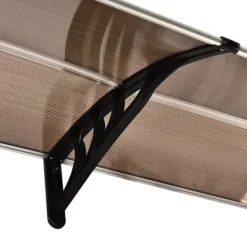 Outlet Indgangsoverdækning 75×195×23 cm – polycarbonat, sol- og regnbeskyttelse, brun Skure, Garager & Carports