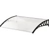 Telte & Lysthuse^Indgangsoverdækning 89×122 cm – polycarbonat buet tag, UV-beskyttelse, hvid