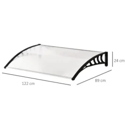 Telte & Lysthuse^Indgangsoverdækning 89×122 cm – polycarbonat buet tag, UV-beskyttelse, hvid
