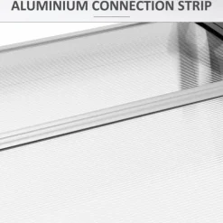 Telte & Lysthuse^Indgangsoverdækning 89×122 cm – polycarbonat buet tag, UV-beskyttelse, hvid