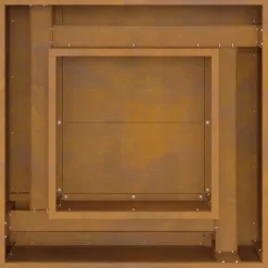 Best Industriel Bålplads i Stål - Udendørs Bålsted | Størrelse: 60x60x30 cm | Farve: Brun Pejse