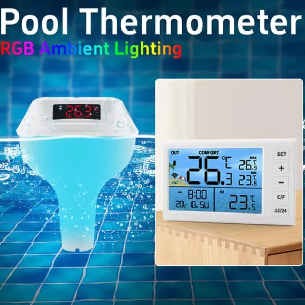 Clearance INF Flydende pooltermometer med LED-display, TS-PL01 Pool- & Spatilbehør