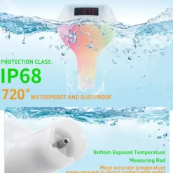 Clearance INF Flydende pooltermometer med LED-display, TS-PL01 Pool- & Spatilbehør