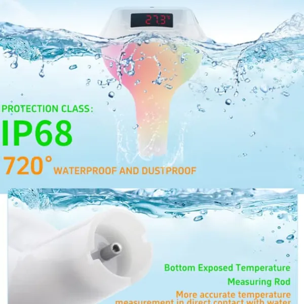Clearance INF Flydende pooltermometer med LED-display, TS-PL01 Pool- & Spatilbehør