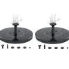 Springvand & Damme^INF 2-pak springvand med solceller 16 cm - Solcellefontæne/vandfontæne