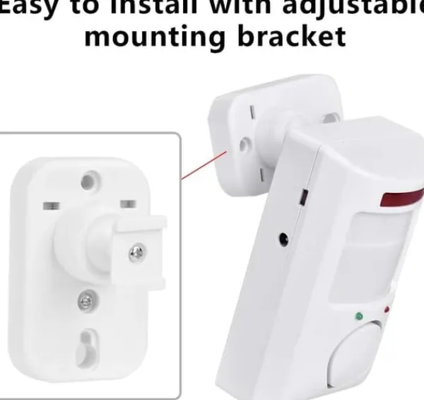 Bevægelsesdetektorer^Infrarød bevægelsessensor Alarm - Tyverialarm med 2 fjernbetjeninger, 105° scanningsområde og 105dB, velegnet til hjem / garage / butikker