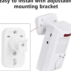 Bevægelsesdetektorer^Infrarød bevægelsessensoralarm - tyverialarm med 2 fjernbetjeninger, 105° scanningsområde og 105dB, egnet til hjem/garage/butik