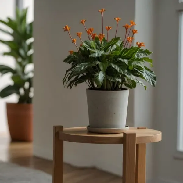 Krukkeplanter Indendørs^Inkakrone - Sæt med 2 - Calathea crocata 'Tassmania' - Højde 40-50cm - ⌀14cm