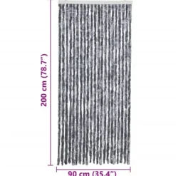 Insektmiddel & Dyreafvisende Middel^Insektgardin - Fleksible chenilletråde | Størrelse: 90x200 cm | Farve: Sølv