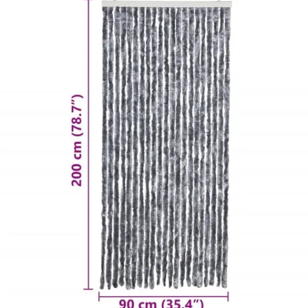 Insektmiddel & Dyreafvisende Middel^Insektgardin - Fleksible chenilletråde | Størrelse: 90x200 cm | Farve: Sølv