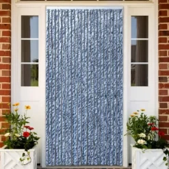Sale Insektgardin 100 x 220 cm blå hvid og sølvfarvet - Insektgardin - Insektgardiner - Home & Living Insektmiddel & Dyreafvisende Middel