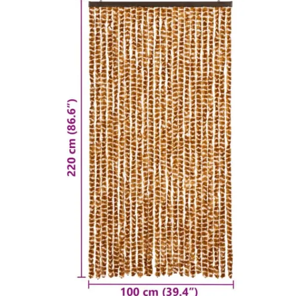 Insektmiddel & Dyreafvisende Middel^Insektgardin i chenille - Beskyt mod insekter | Størrelse: 100x220 cm | Farve: Okker og hvid