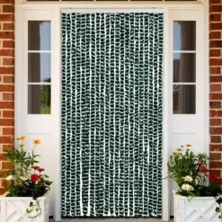 Insektmiddel & Dyreafvisende Middel^Insektgardin i chenille - Fluenet gardin | Farve: Grøn og hvid | Størrelse: 90x220 cm