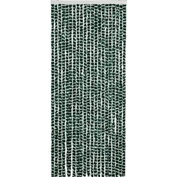 Insektmiddel & Dyreafvisende Middel^Insektgardin i chenille - Fluenet gardin | Farve: Grøn og hvid | Størrelse: 90x220 cm