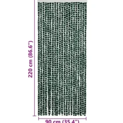 Insektmiddel & Dyreafvisende Middel^Insektgardin i chenille - Fluenet gardin | Farve: Grøn og hvid | Størrelse: 90x220 cm