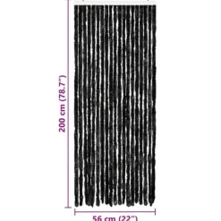 Insektmiddel & Dyreafvisende Middel^Insektgardin i chenille - Flue- og myggefrit | Farve: Antracitgrå | Størrelse: 56x200 cm
