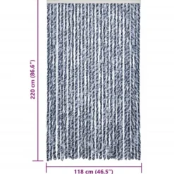 Online Insektgardin i chenille - Beskytter mod insekter | Farve: Blå og hvid | Størrelse: 118x200 cm Insektmiddel & Dyreafvisende Middel