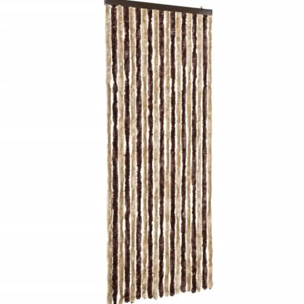 Best Insektgardin i chenille | Vandbestandigt og nemt at rengøre | Størrelse: 56x200 cm | Farve: Beige og lysebrun Insektmiddel & Dyreafvisende Middel