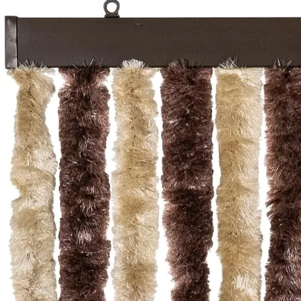 Best Insektgardin i chenille | Vandbestandigt og nemt at rengøre | Størrelse: 56x200 cm | Farve: Beige og lysebrun Insektmiddel & Dyreafvisende Middel